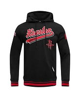 Men's Pro Standard Black Houston Rockets Script Tail Pullover Hoodie