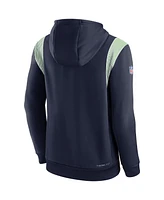 Men's Nike College Navy Seattle Seahawks Sideline Athletic Stack Performance Pullover Hoodie