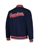 Men's Starter Navy Cleveland Guardians Secret Weapon Satin Full-Snap Jacket