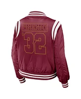 Women's Wear by Erin Andrews Burgundy Washington Commanders Bomber Full-Zip Jacket