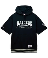 Men's Mitchell & Ness Black Las Vegas Raiders Pre-Game Short Sleeve Pullover Hoodie