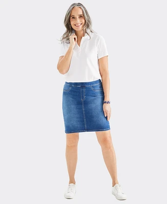 Style & Co Women's Denim Stretch Pull-On Skirt, Created for Macy's