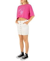 Hurley Juniors' Tracy Button-Front Mini Skirt
