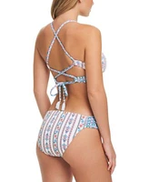 Jessica Simpson Textured Printed Bikini Top Matching Bottom