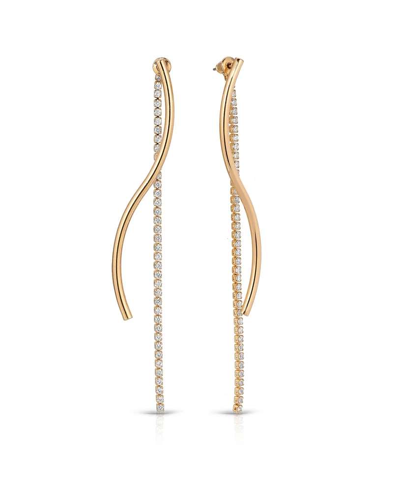 Ettika Spin Around 18k Gold Plated Linear Dangle Earrings