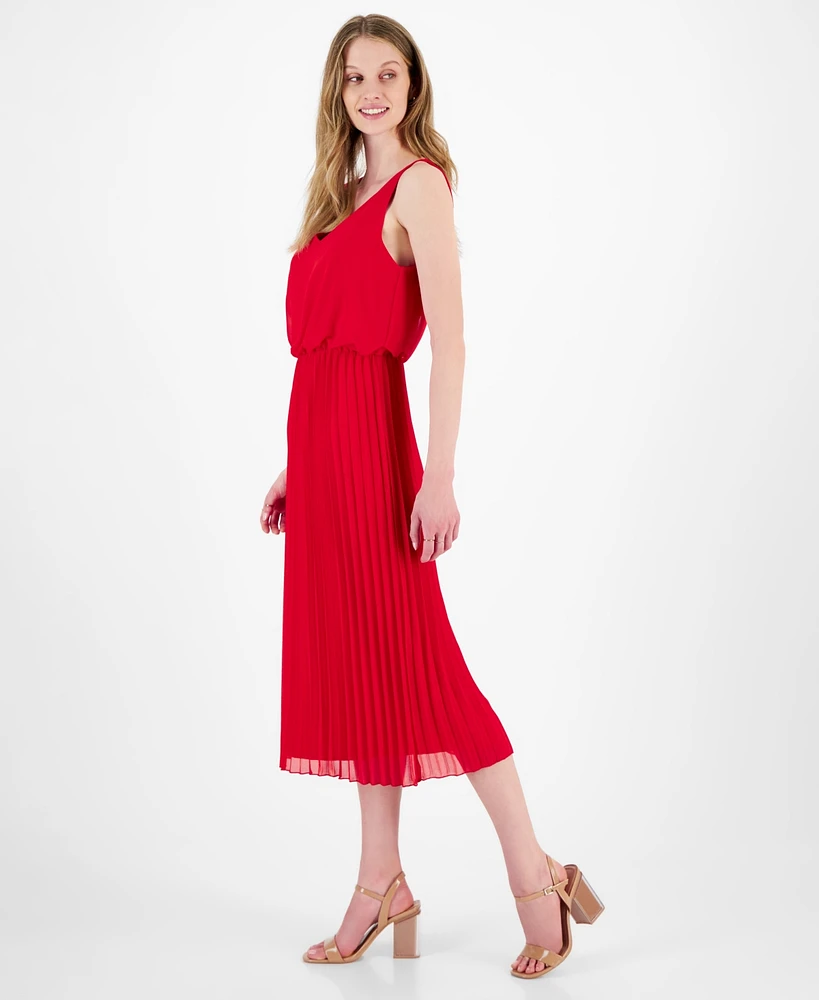 Sam Edelman Women's Scoop-Neck Sleeveless Plisse Dress