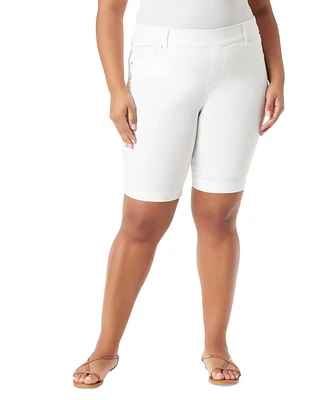 Gloria Vanderbilt Plus Size Shape Effect Pull-On Denim Bermuda Shorts