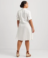 Lauren Ralph Plus-Size Linen Shirtdress