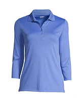 Lands' End Petite 3/4 Sleeve Supima Cotton Polo Shirt