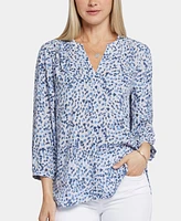 Nydj Women's Pintuck Three-Quarter-Sleeved Blouse