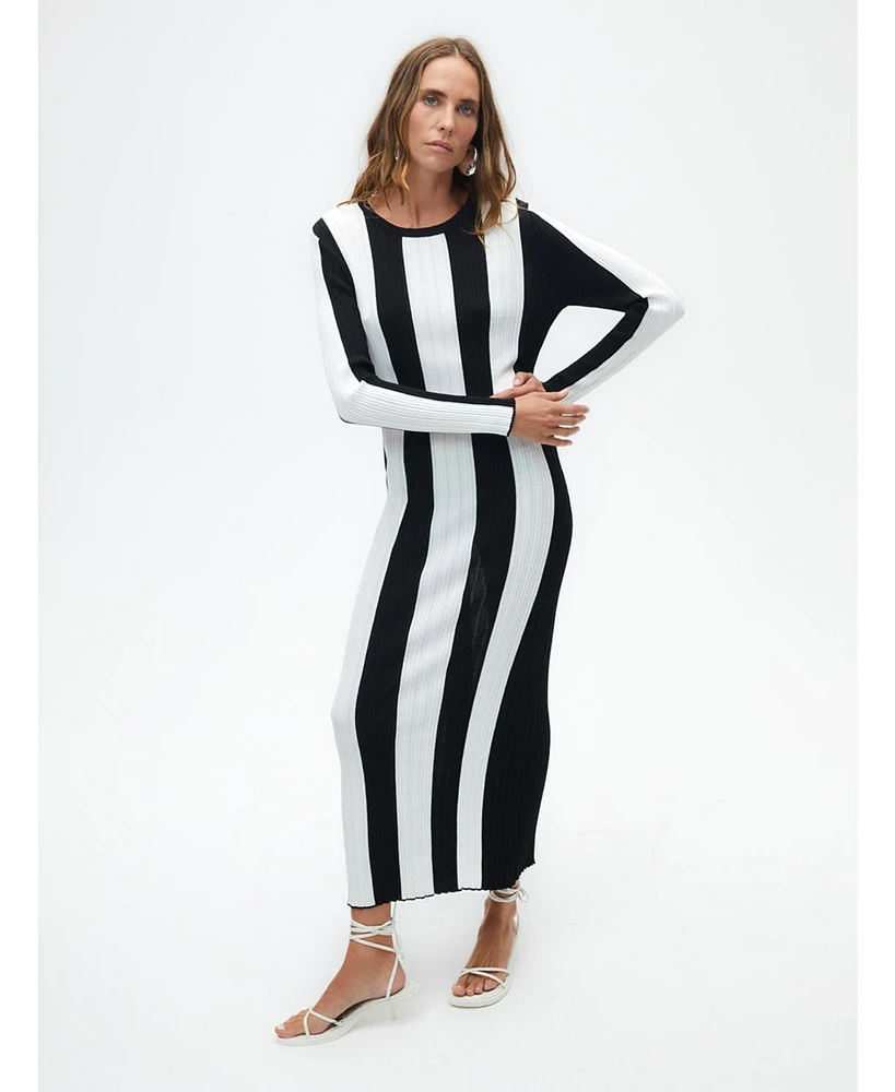 Women's Striped Long Dress - Multi
