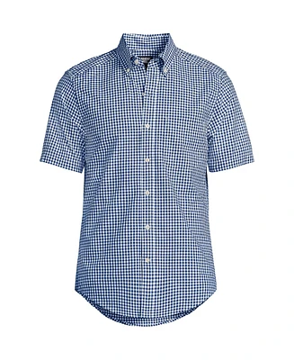 Lands' End Men's Traditional Fit Short Sleeve Essential Lightweight Poplin