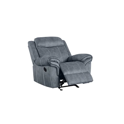 Zubaida Glider Recliner Chair, 2-Tone Gray Velvet 55027