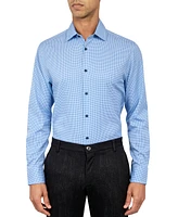 Men's Recycled Slim Fit Gingham Performance Stretch Cooling Comfort Dress Shirt