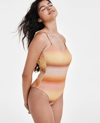 Cotton On Women's Glitter Ombre Scoop Neck One Piece Swimsuit