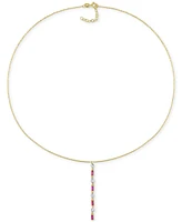 Ruby (5/8 ct. t.w.) & Diamond (1/5 ct. t.w.) Lariat Necklace in 10k Gold, 16-1/2" + 1" extender