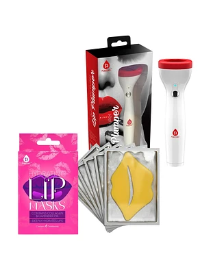 Pursonic Lip Care Power Duo: Hydrating Lip Masks (Pack of 6) and Automatic Fuller Lip Plumper Device