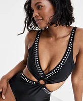 Bar Iii Women's Tell Me About It Stud One-Piece Swimsuit, Created for Macy's