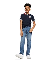 Tommy Hilfiger Toddler and Little Boys Striped Collar Embroidered Matt Polo