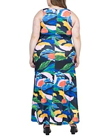 24seven Comfort Apparel Plus Sleeveless Maxi Dress with Pockets