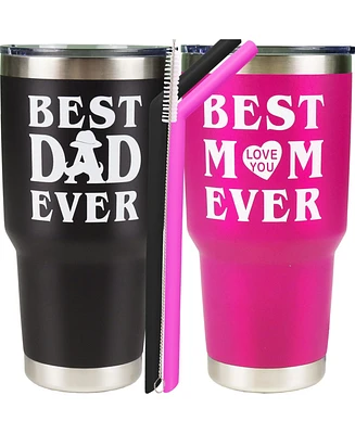 Mom and Dad Tumbler Set, Perfect Christmas and Anniversary Gifts for Parents, Ideal for New Moms and Dads, Stylish and Practical Mugs for Everyday Use