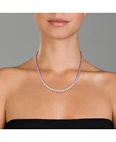 Sterling Silver Clear Cubic Zirconia 4MM Tennis Necklace