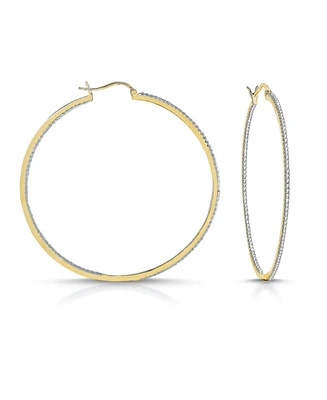 Dazzling Cubic Zirconia Large Hoop Earrings