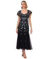 Adrianna Papell Women's Embellished Godet-Pleated Dress