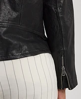 Lauren Ralph Plus Leather Moto Jacket