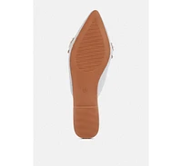 Astre Pearl Embellished Shimmer Mules
