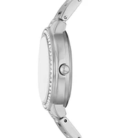 Folio Women's Three Hand Silver-Tone Alloy Watch 30mm Gift Set - Silver