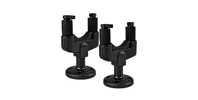 5 Core Guitar Wall Mount Hanger Black 2 Pack | Easy Lock and Adjustable