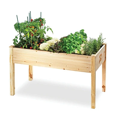 Raised Garden Bed -48x24x30in Elevated Wood Planter Box with Bed Liner for Backyard, Patio, Deck, Balcony
