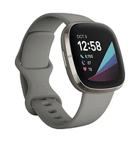 Fitbit Sense Advanced Health Smartwatch - Silver Rubber strap