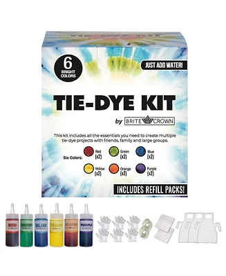 Easy One Step Tie Dye Kit with 6 Bright Colors for All Ages - Assorted Pre