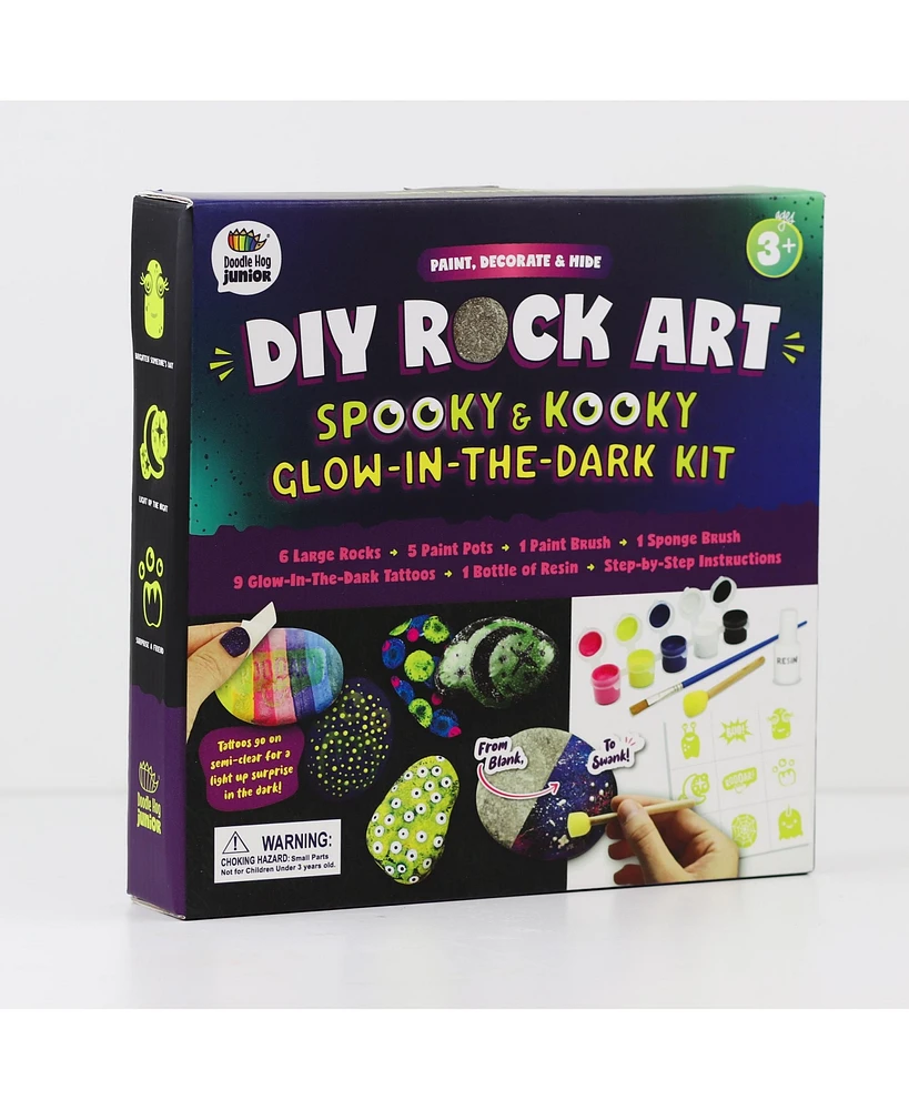 Glow In The Dark Rock Painting Kit for Kids - Arts and Crafts for Girls Boys Ages 6-12 - Art Craft Kits Paint Set - Supplies for Painting Rocks