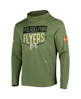 Men's LevelWear Olive Philadelphia Flyers Thrive Tri-Blend Pullover Hoodie