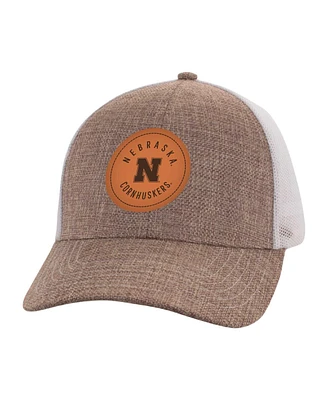 Men's Ahead Tan, White Nebraska Huskers Pregame Adjustable Hat