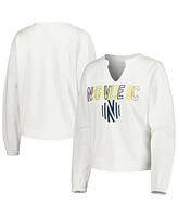 Women's Concepts Sport White Nashville Sc Sunray Notch Neck Long Sleeve T-shirt