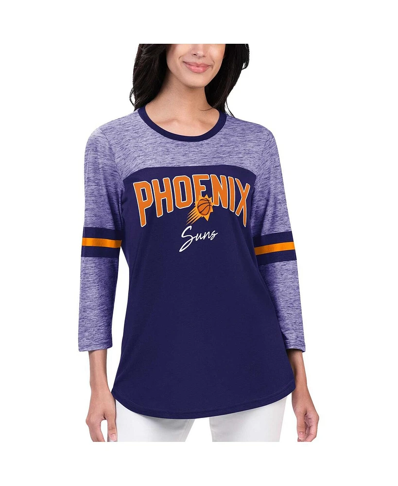 Women's G-iii 4Her by Carl Banks Purple Phoenix Suns Play the Game Three-Quarter Sleeve T-shirt