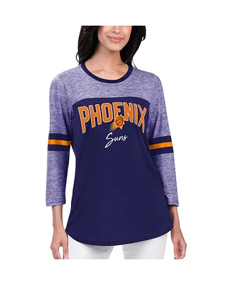 Women's G-iii 4Her by Carl Banks Purple Phoenix Suns Play the Game Three-Quarter Sleeve T-shirt