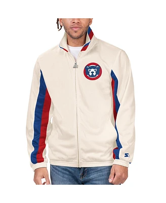 Men's Starter Cream Chicago Cubs Rebound Cooperstown Collection Full-Zip Track Jacket
