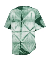 Women's G-iii 4Her by Carl Banks Hunter Green Milwaukee Bucks Tournament Raglan Oversized Tie-Dye V-Neck T-shirt