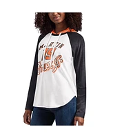 Women's G-iii 4Her by Carl Banks White Martin Truex Jr Mvp Raglan Hooded Long Sleeve T-shirt