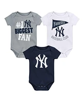 Baby Boys and Girls Outerstuff New York Yankees Fan Pennant 3-Pack Bodysuit Set