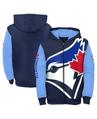 Big Boys Outerstuff Navy, Light Blue Toronto Jays Postcard Full-Zip Hoodie Jacket
