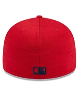 Men's New Era Red Los Angeles Angels 2024 Clubhouse Low Profile 59FIFTY Fitted Hat