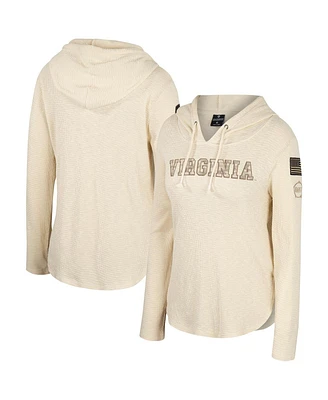 Women's Colosseum Cream Virginia Cavaliers Oht Military-Inspired Appreciation Casey Raglan Long Sleeve Hoodie T-shirt