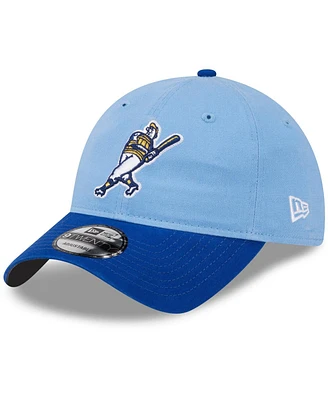 Youth Boys and Girls New Era Light Blue Milwaukee Brewers 2024 Batting Practice 9TWENTY Adjustable Hat