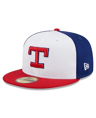 Men's New Era White Texas Rangers 2024 Batting Practice 59FIFTY Fitted Hat